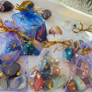 Colorful Crystal Gemstone Gift Bags, Goodie Bags, Stocking Stuffer